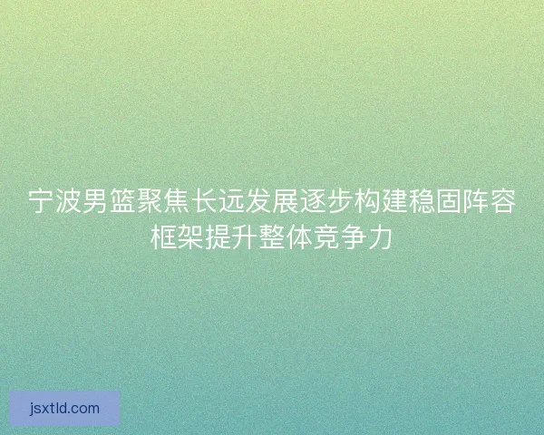 宁波男篮聚焦长远发展逐步构建稳固阵容框架提升整体竞争力